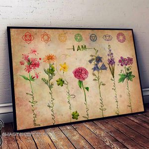 Flower yoga i am powerful poster