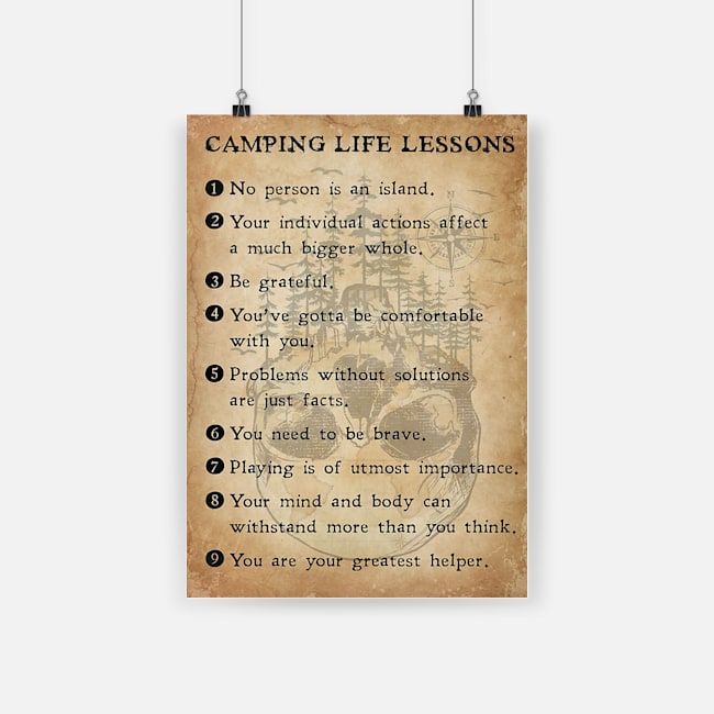 Camping life lessons poster 1