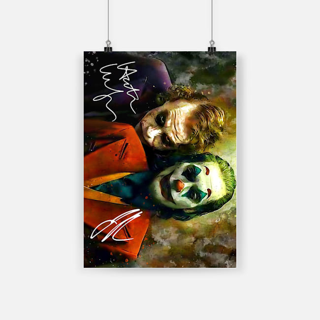 Joker joaquin phoenix and heath ledger signatures poster 2