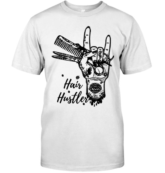 Sign language hair hustler guy shirt