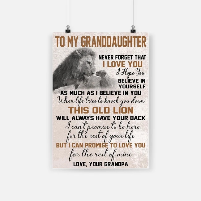 To my granddaughter never forget that i love you lion poster 2
