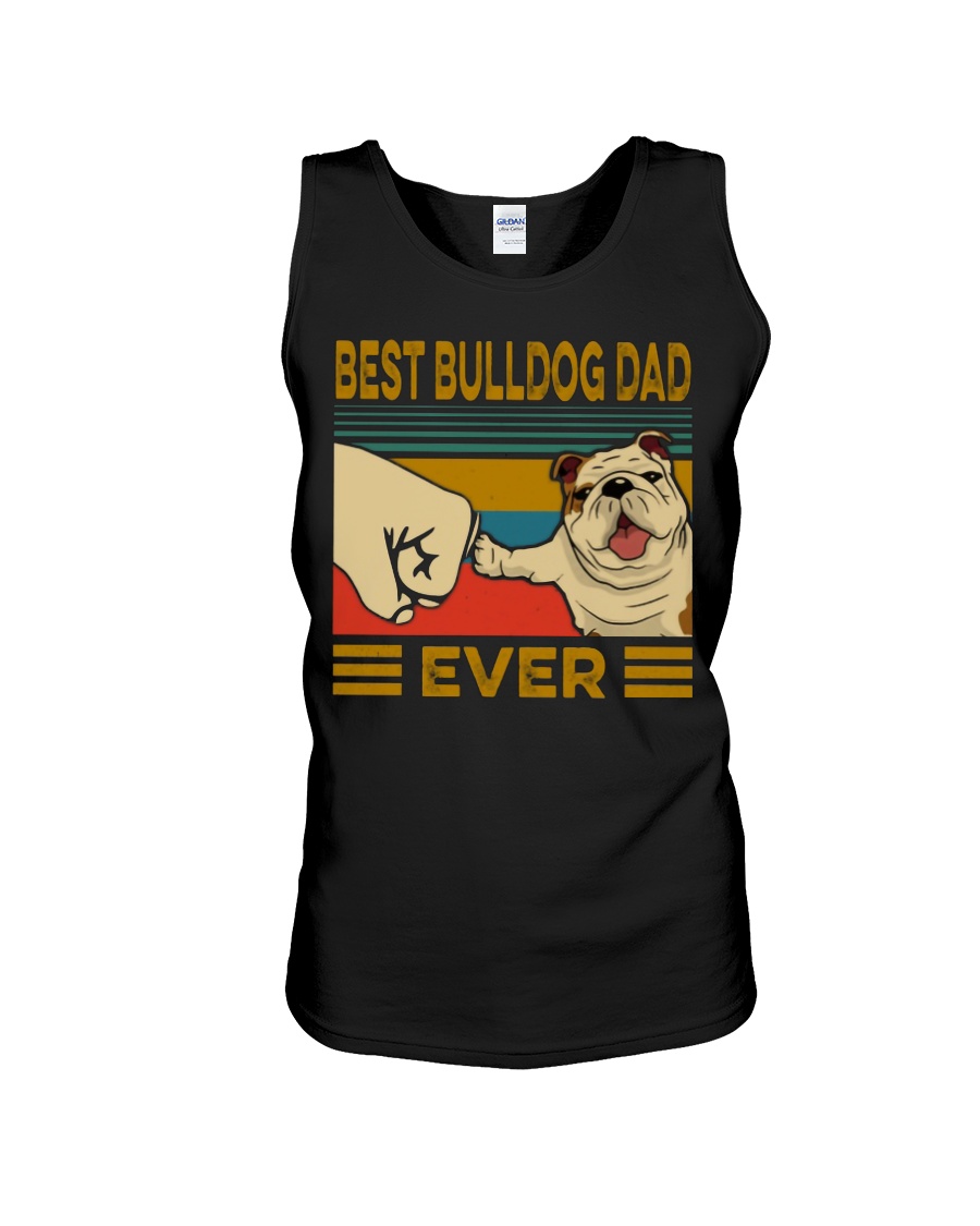 Vintage best bulldog dad ever tank top