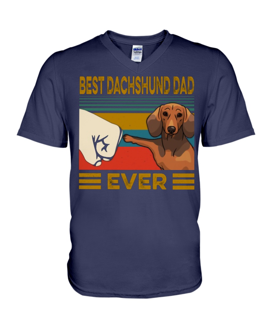 Vintage best dachshund dad ever v-neck