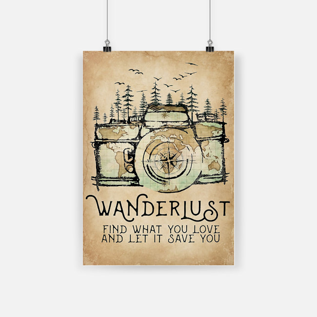 World map wanderlust find what you love and let it save you poster 2