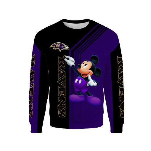 Baltimore ravens mickey mouse all over print sweatshirt