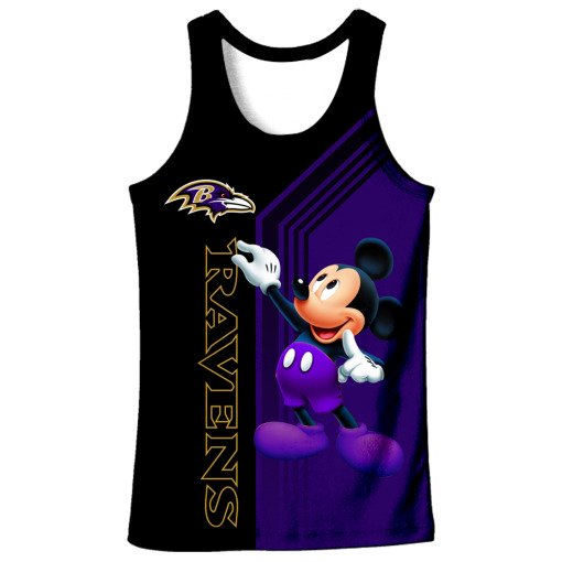 Baltimore ravens mickey mouse all over print tank top