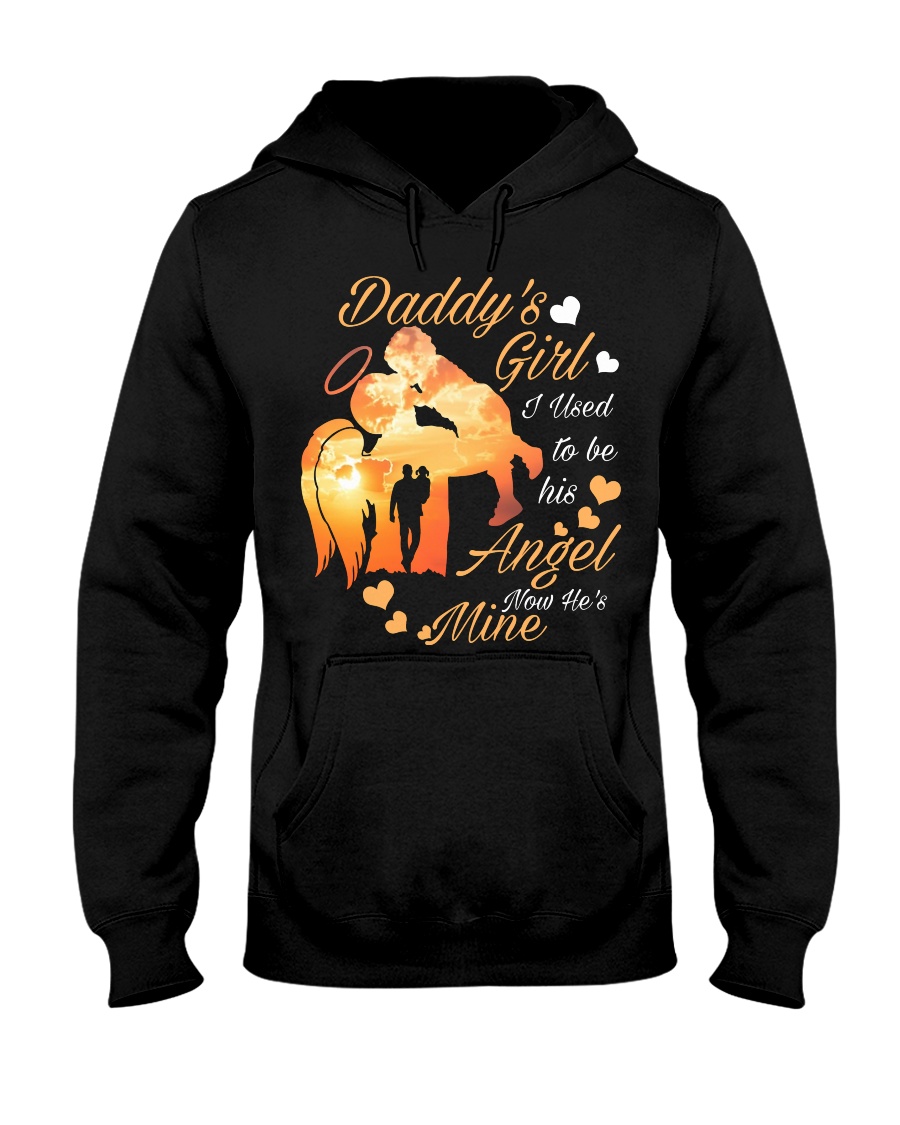Daddy's girl i used to be his angel now he's mine angel wings hoodie