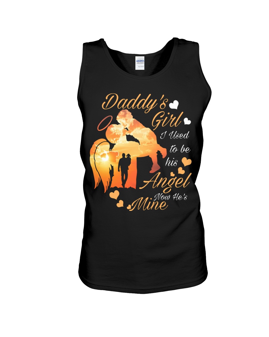 Daddy's girl i used to be his angel now he's mine angel wings tank top