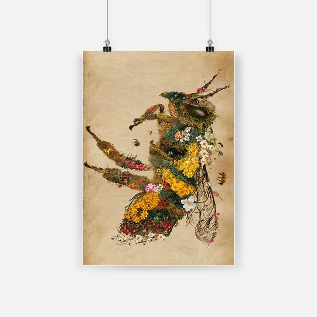 Floral bee poster 2