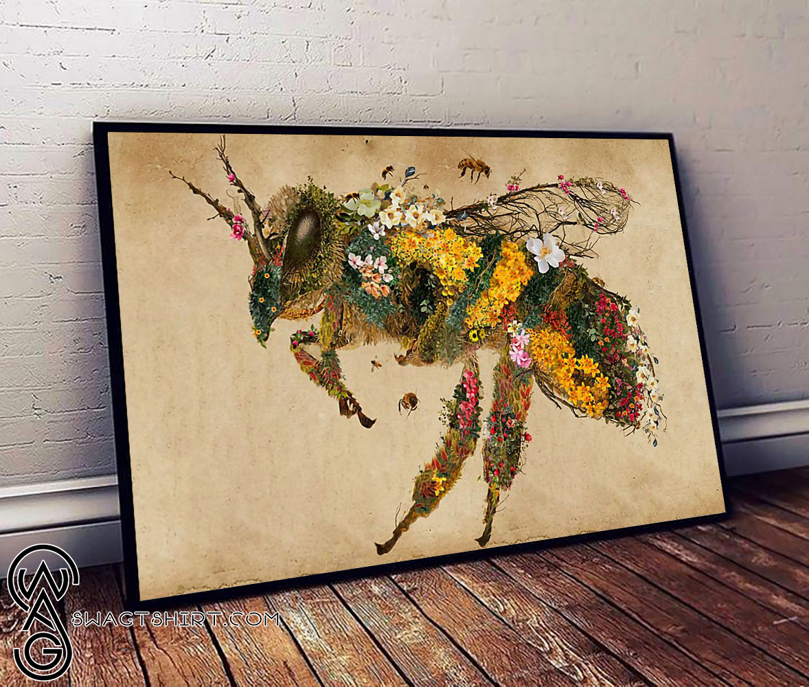 Floral bee poster