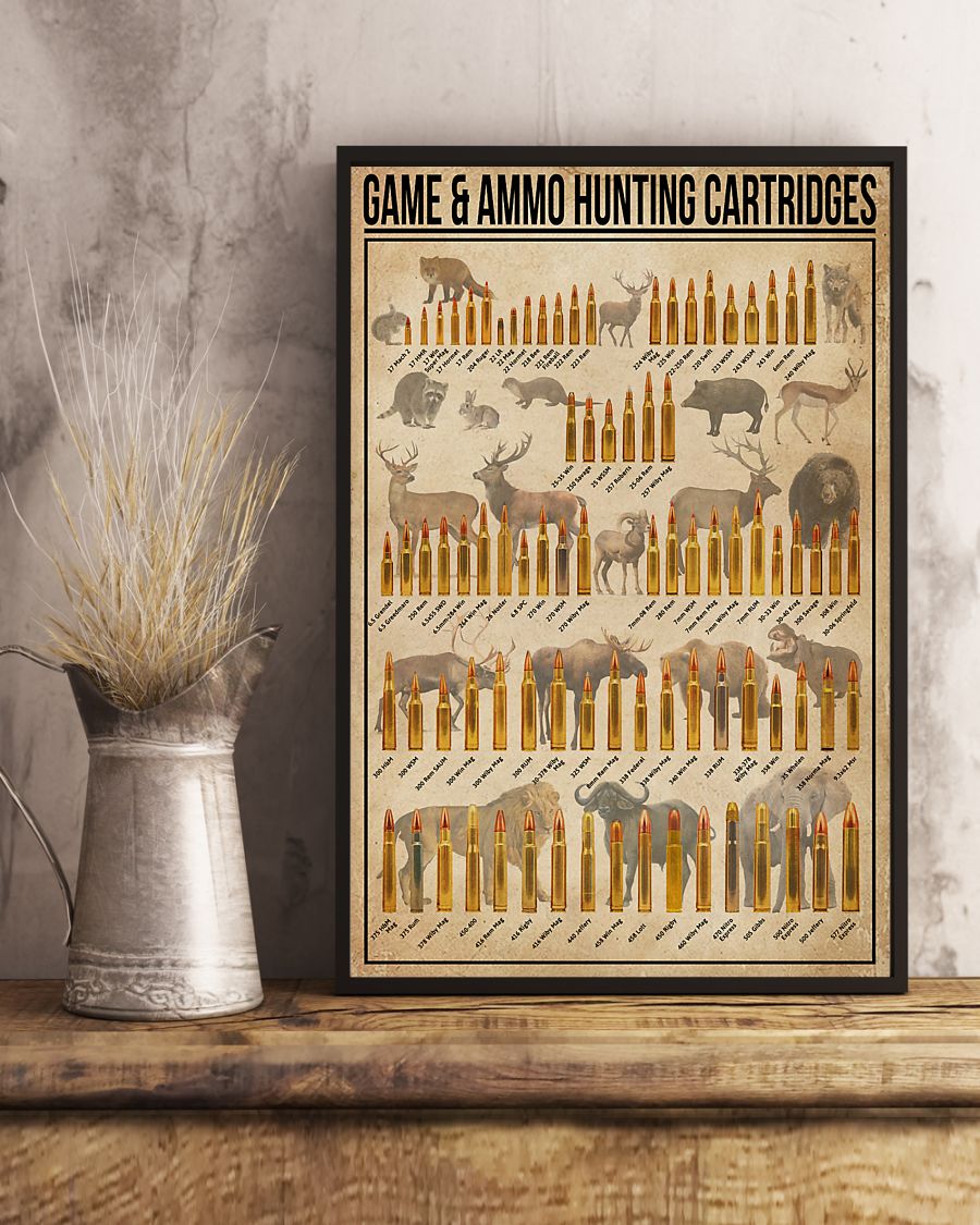 Game and ammo hunting cartridges poster 1