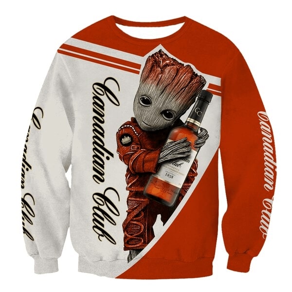 Groot hold canadian club full printing sweatshirt