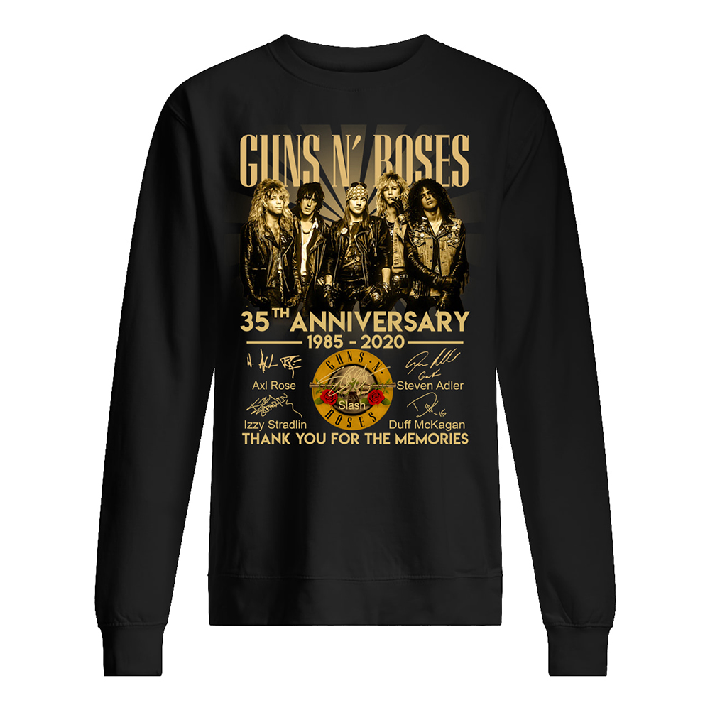 Guns n' roses 35th anniversary 1985-2020 signatures sweatshirt