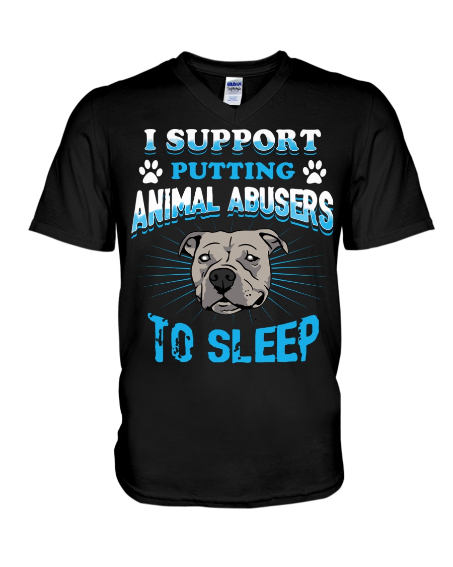 I support putting animal abusers to sleep dog rescue v-neck