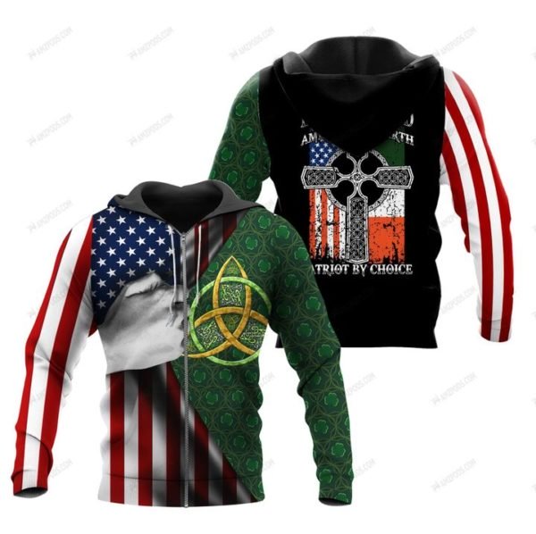 Irish by blood american by birth patriot by choice full printing zip hoodie