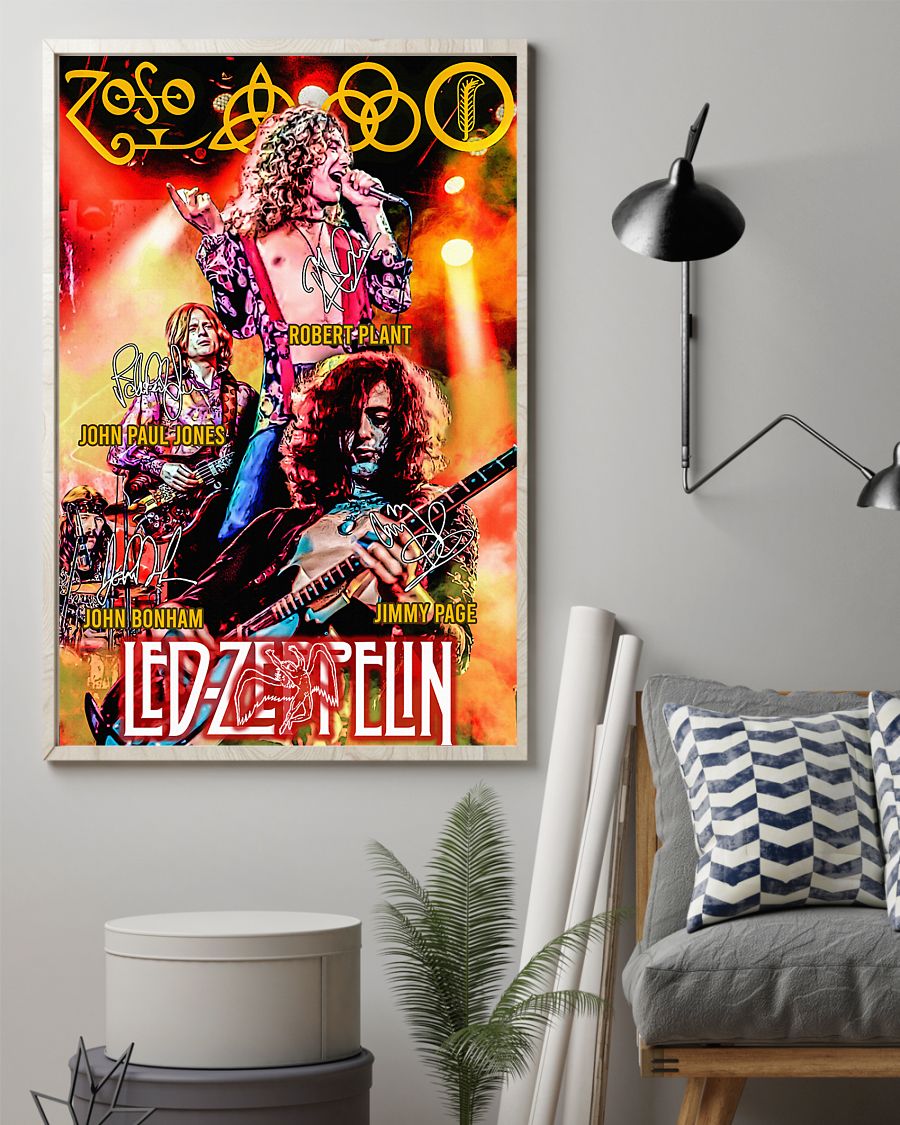 Led zeppelin zoso signatures poster 2
