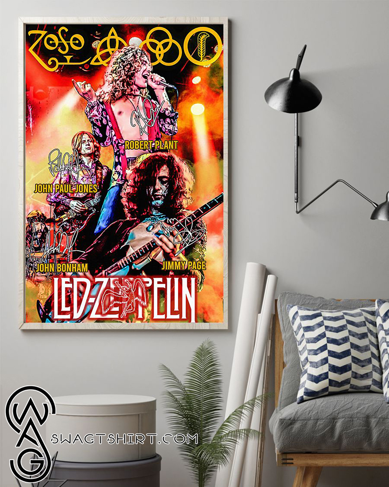 Led zeppelin zoso signatures poster