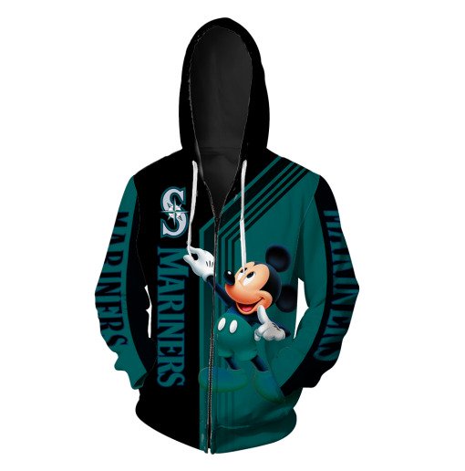Mickey mouse seattle mariners all over print zip hoodie