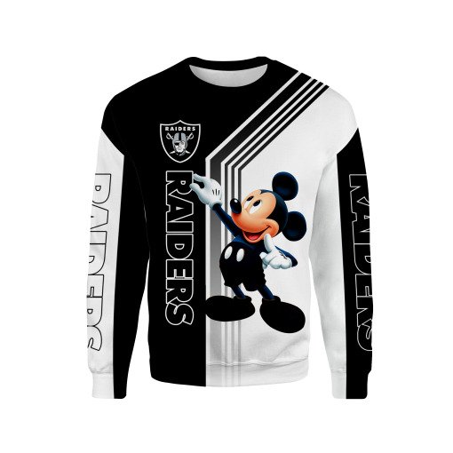 Oakland raiders mickey mouse full printing sweatshirt