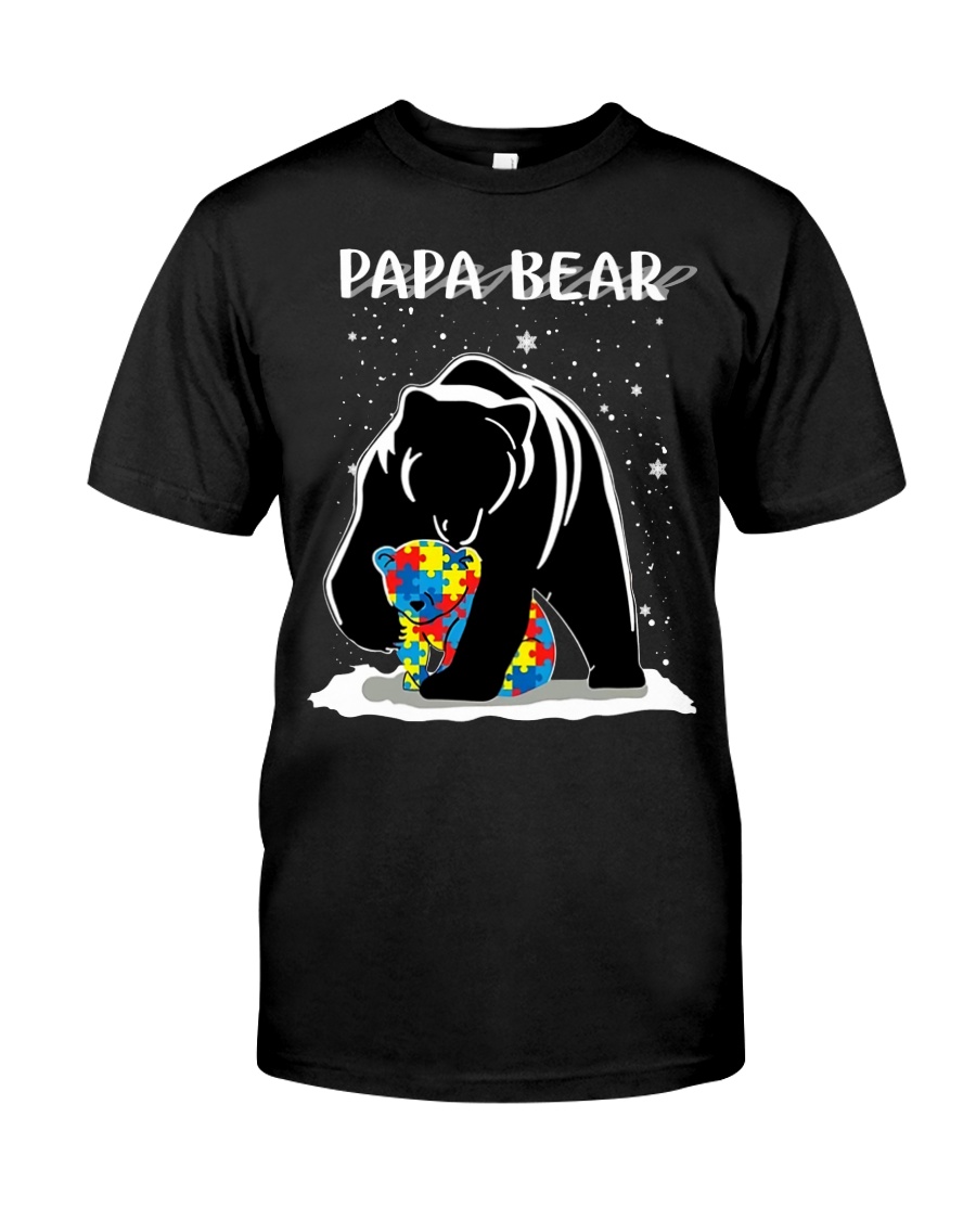 Papa bear autism awareness guy shirt