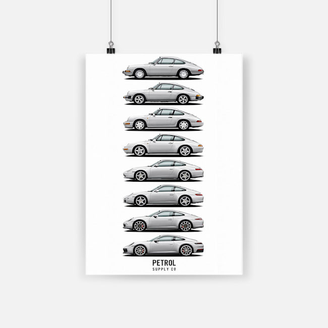 Porsche 911 generations poster 2