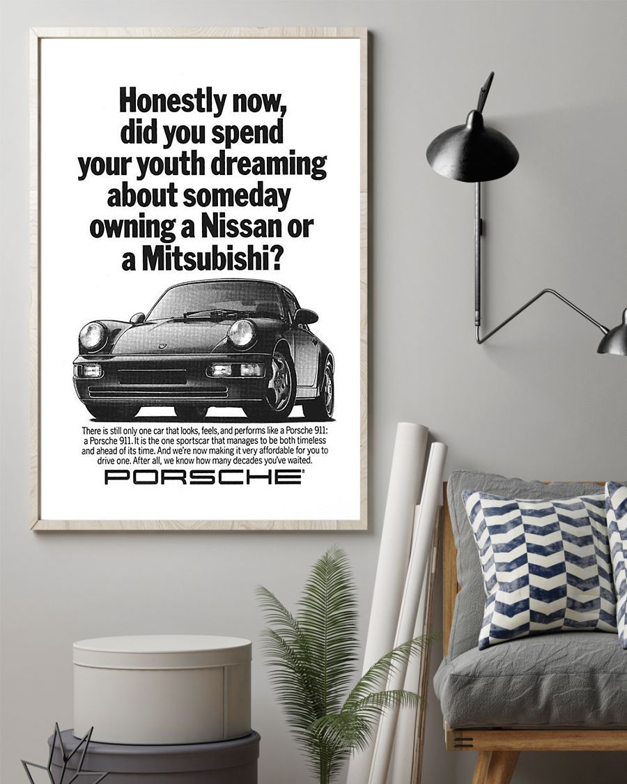 Porsche 911 turbo classic old original poster 1