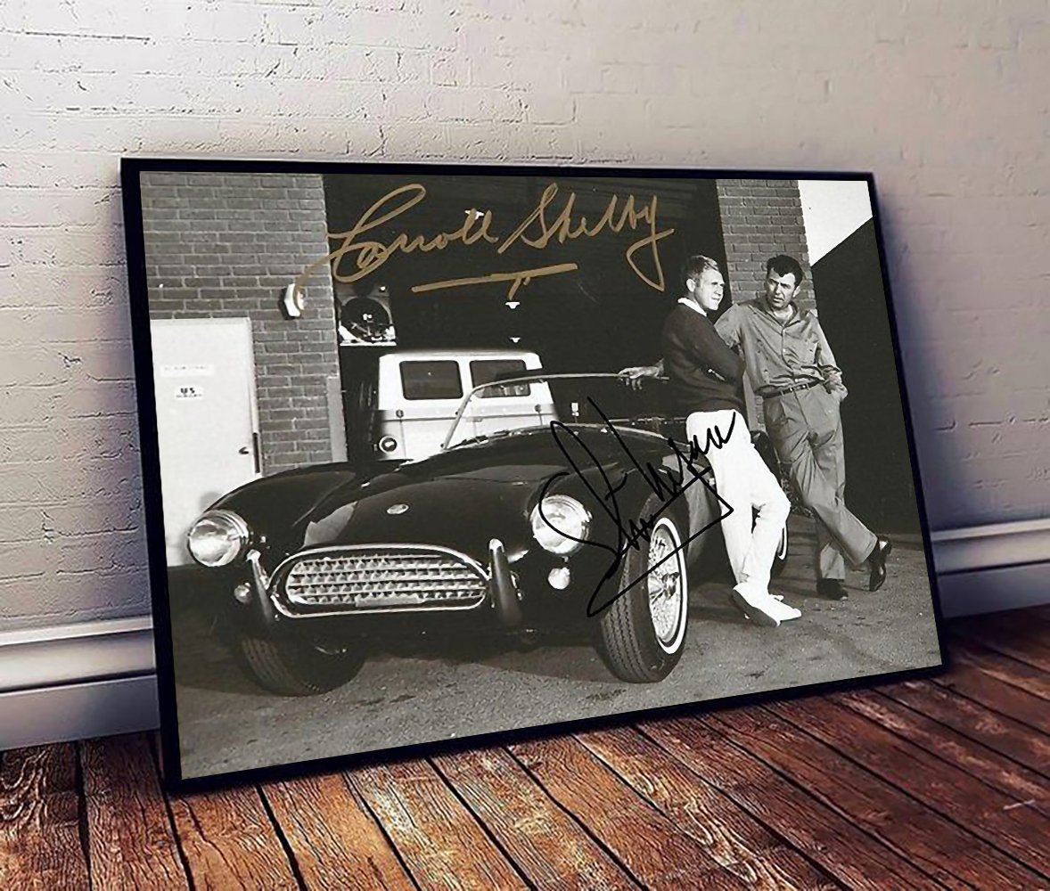 Steve mcqueen and carroll shelby poster 1