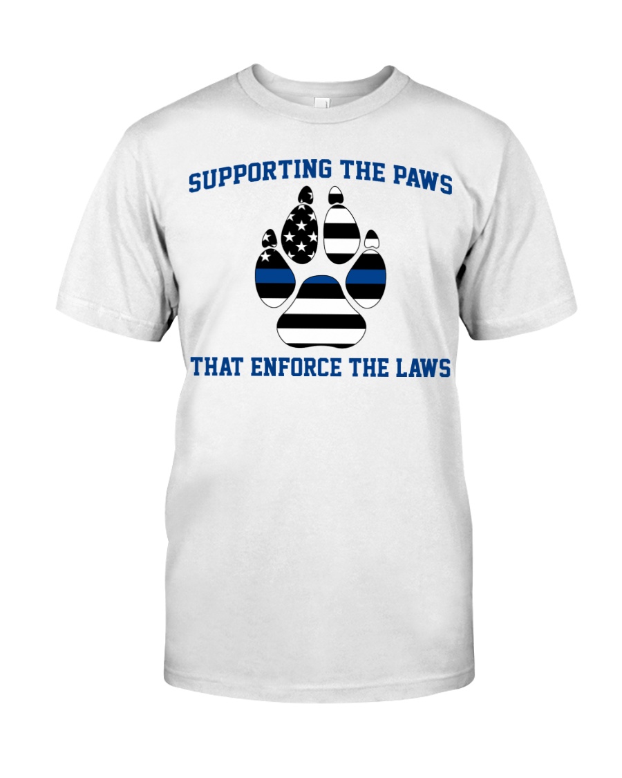 Supporting the paws that enforce the laws american flag guy shirt