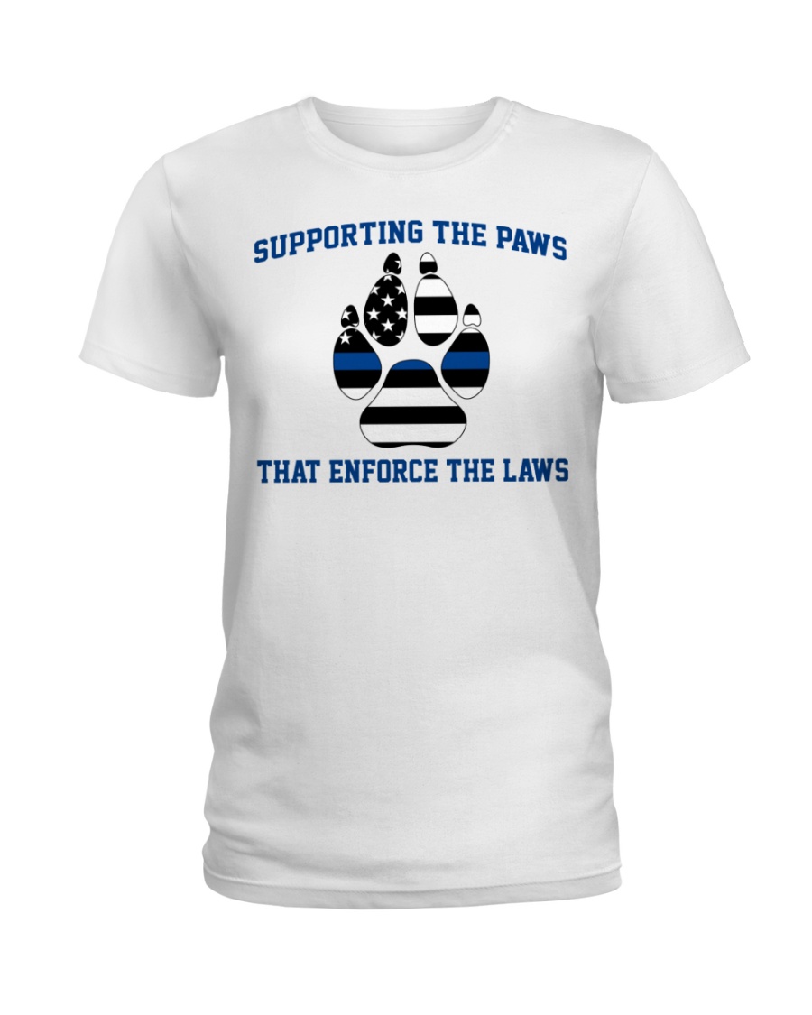Supporting the paws that enforce the laws american flag lady shirt