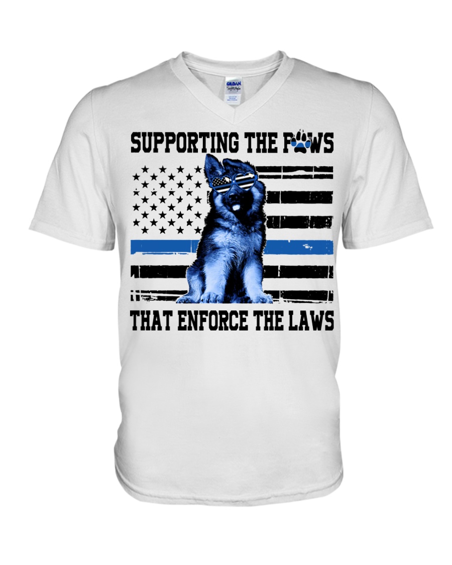 Supporting the paws that enforce the laws v-neck