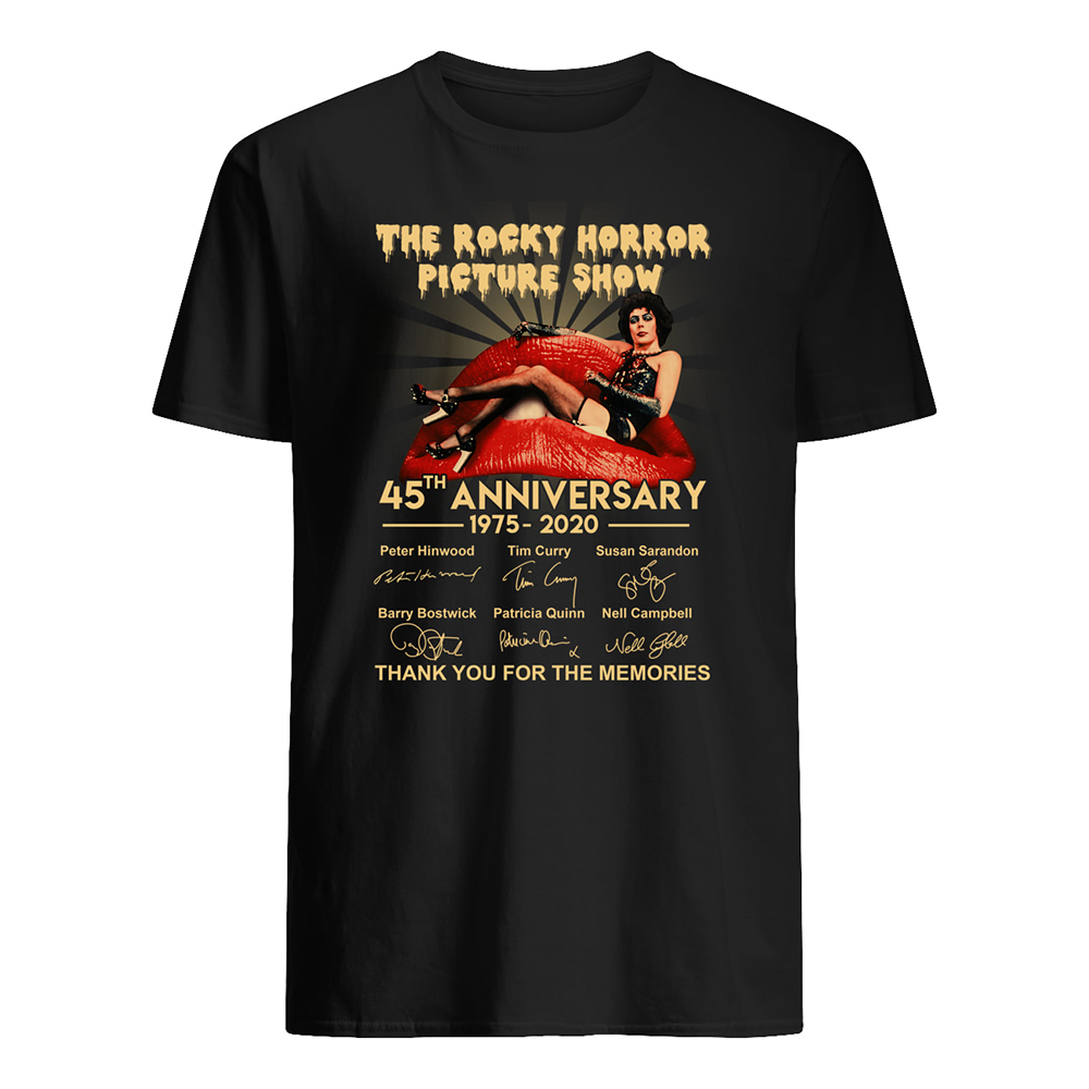 The rocky horror picture show 45th anniversary 1975-2020 signatures mens shirt