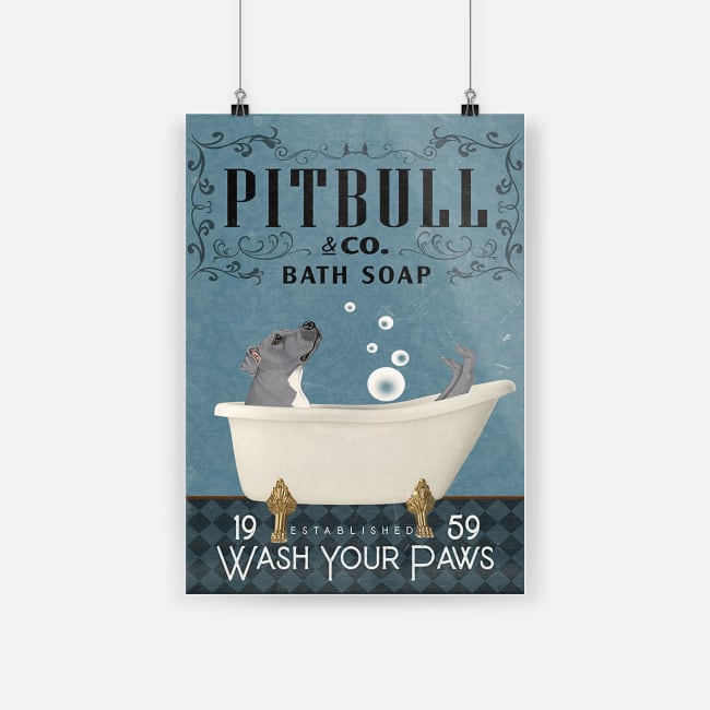Wall art pitbull dog bath soap poster 1