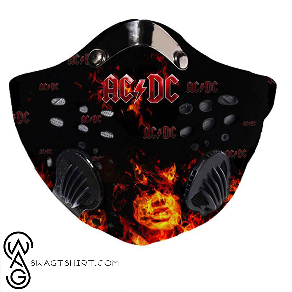 ACDC logo filter activated carbon face mask