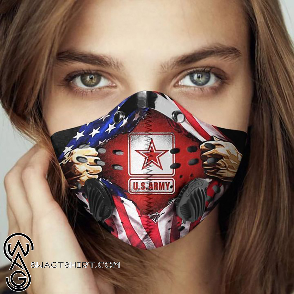 American flag us army carbon pm 2,5 face mask