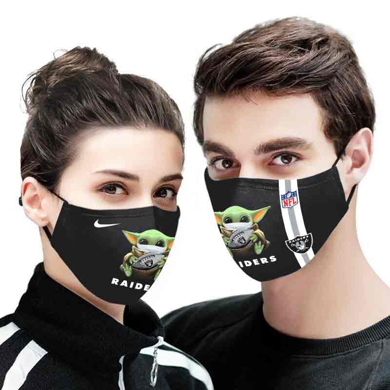 Baby yoda las vegas raiders full printing face mask 3