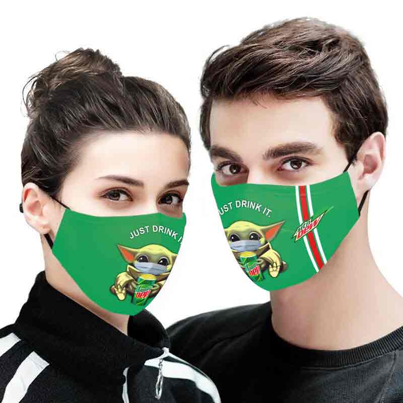 Baby yoda mountain dew full printing face mask 3