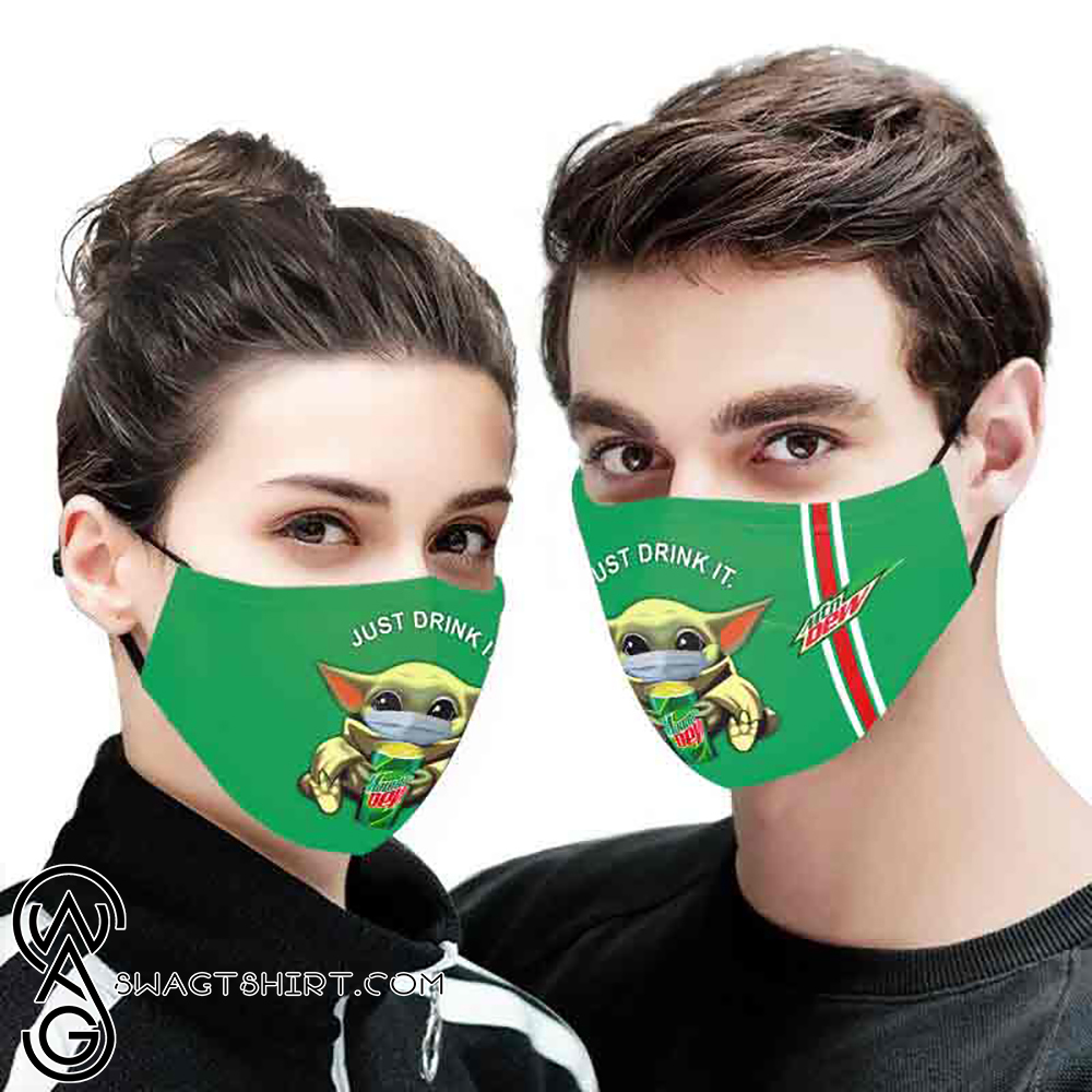 Baby yoda mountain dew full printing face mask