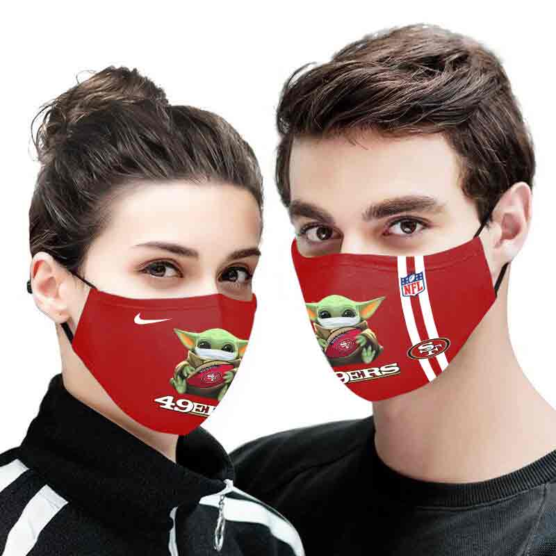 Baby yoda san francisco 49ers full printing face mask 1