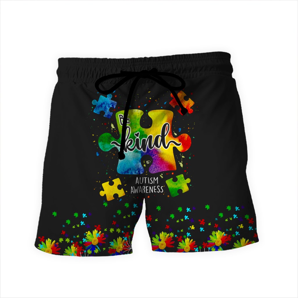 Be kind autism awareness full over print shorts