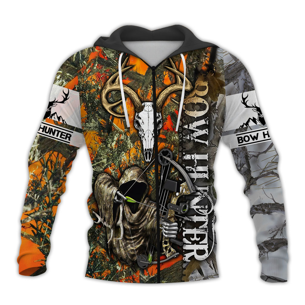Bow hunting full over print zip hoodie