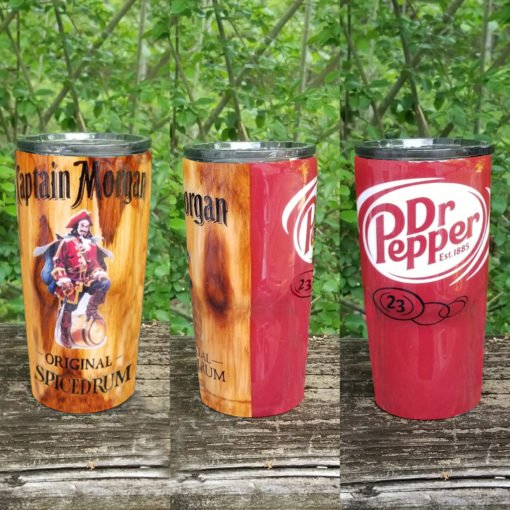Captain morgan and dr pepper all over printed steel tumbler 2