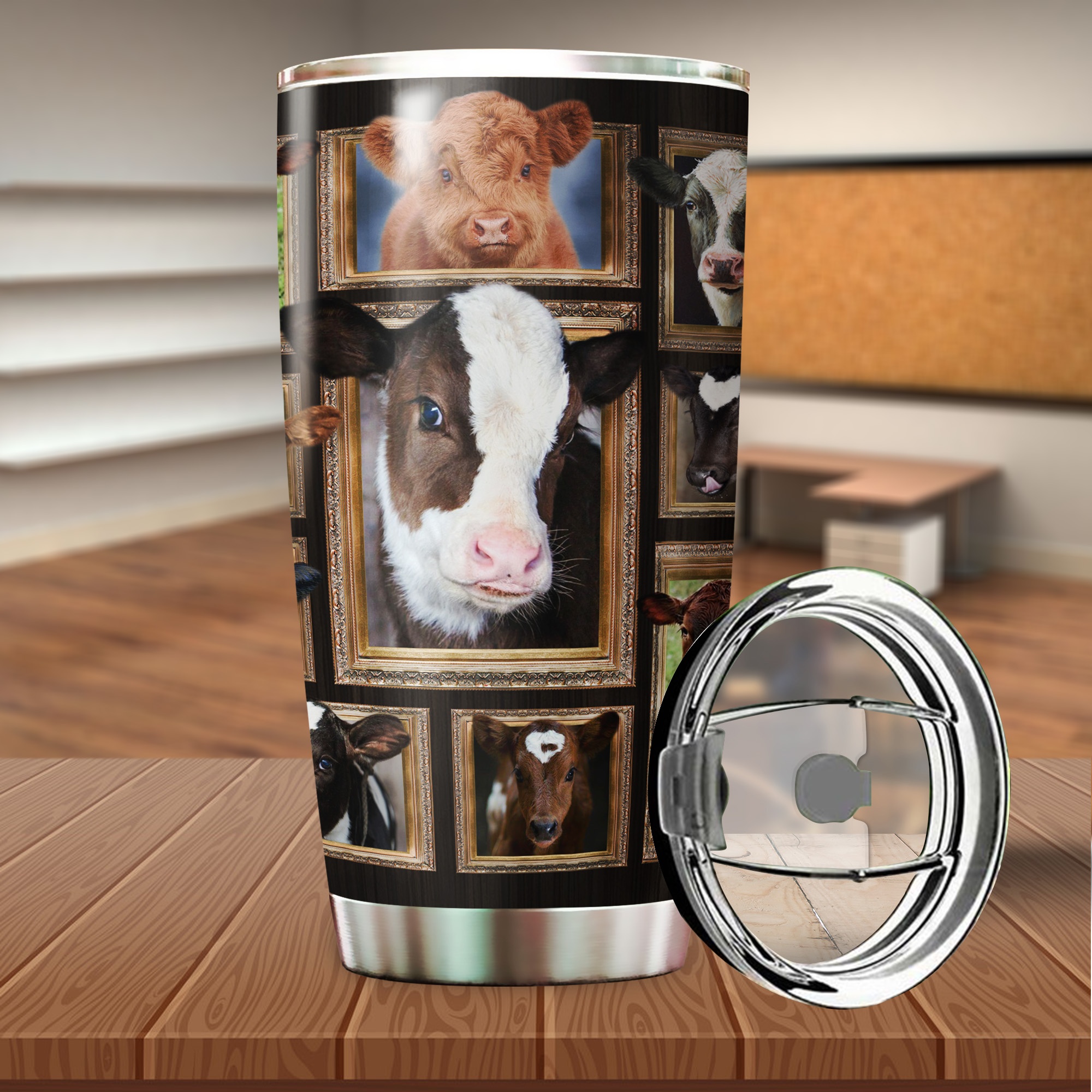 Cow heifer all over printed tumbler 1