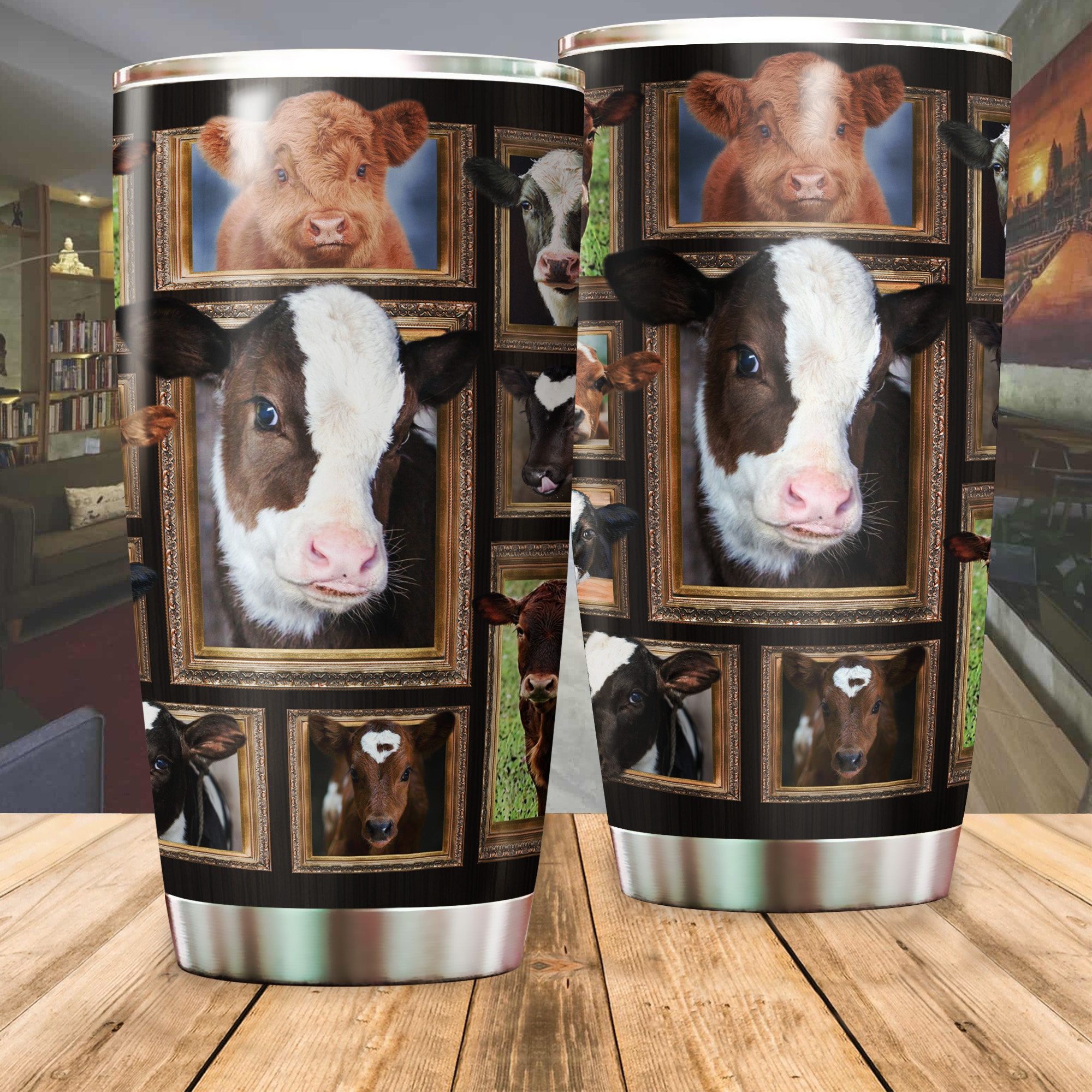 Cow heifer all over printed tumbler 3