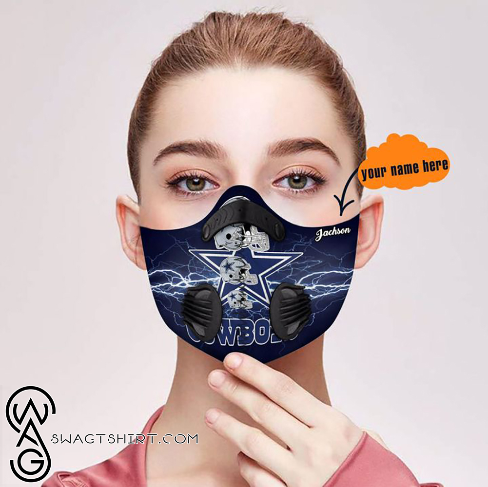 Dallas cowboys team nfl filter activated carbon face mask