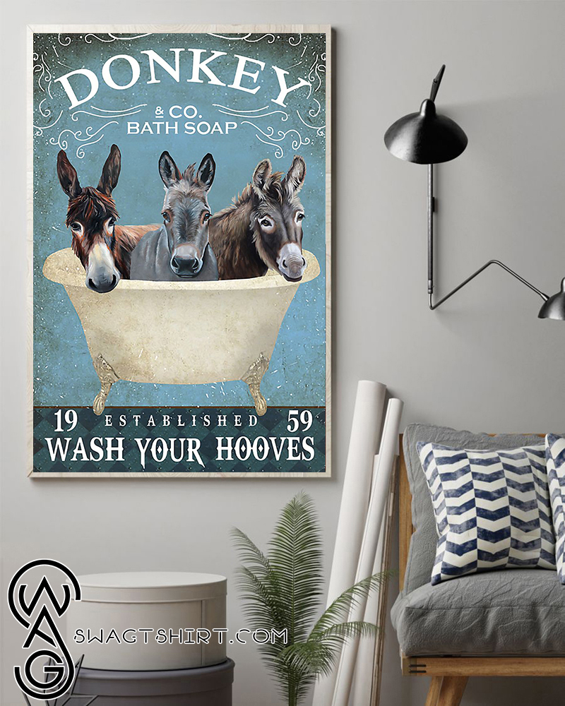 Donkey bath soap wash your hooves poster