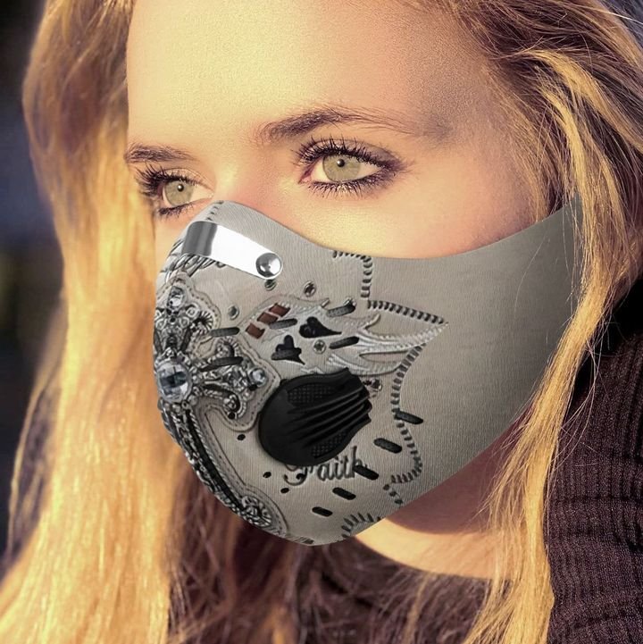 God faith and hope filter activated carbon face mask 4