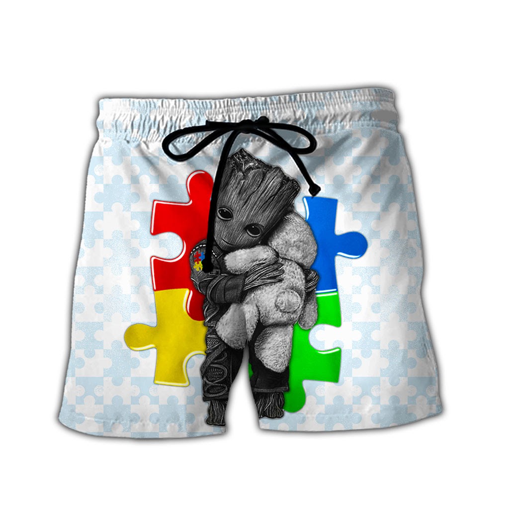 Groot autism awareness full over print shorts