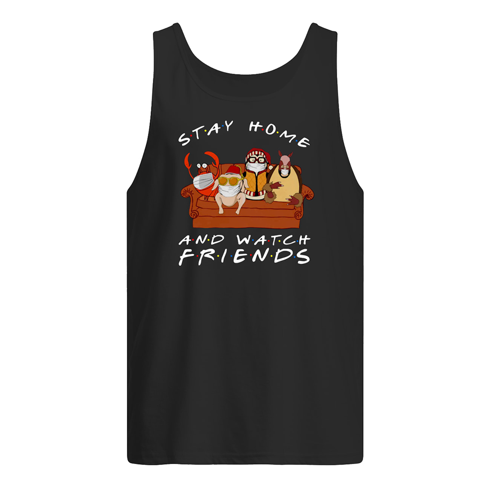 Hugsy penguin stay at home and watch friends tank top
