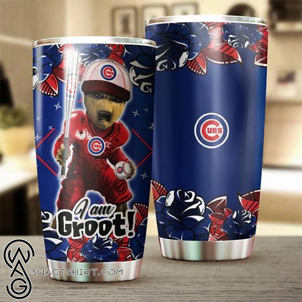 I'm groot chicago cubs all over printed steel tumbler