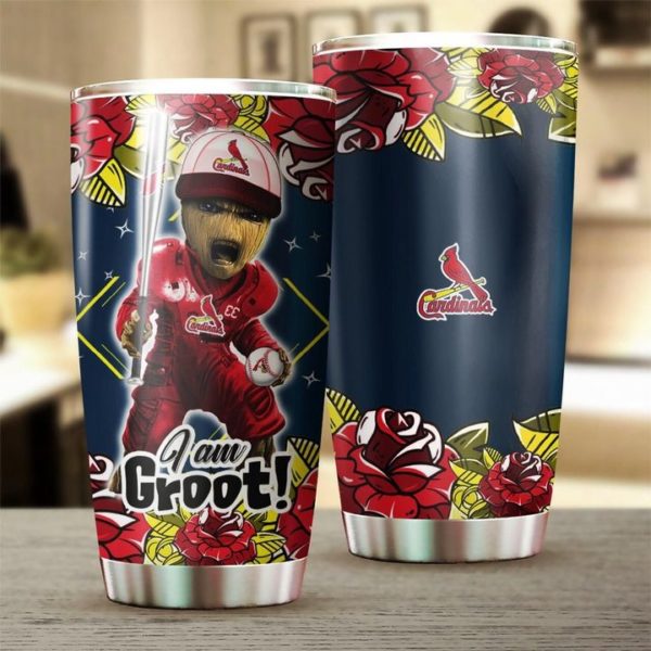I'm groot st louis cardinals all over printed steel tumbler 1